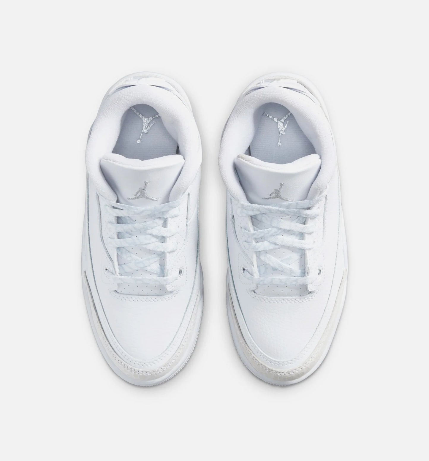 Air Jordan 3 Retro White and Silver Preschool Lifestyle Shoe White Metallic Silver Free Shipping