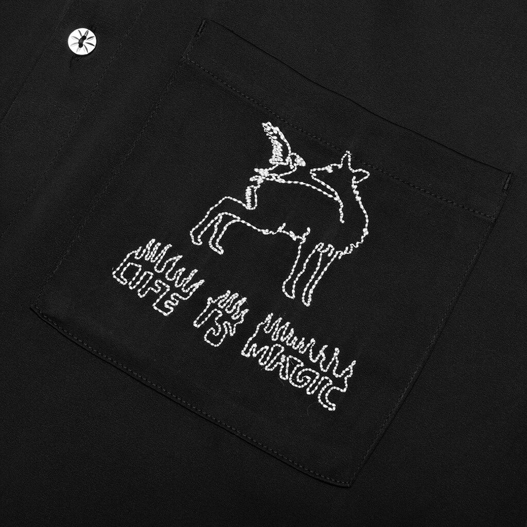 Life is Magic Button Up Black