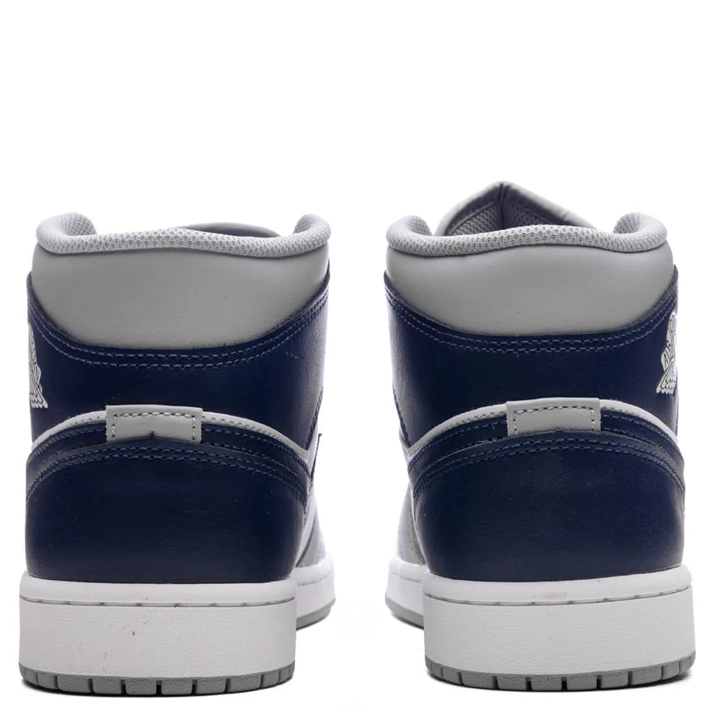 Air Jordan 1 Mid White Midnight Navy Wolf Grey