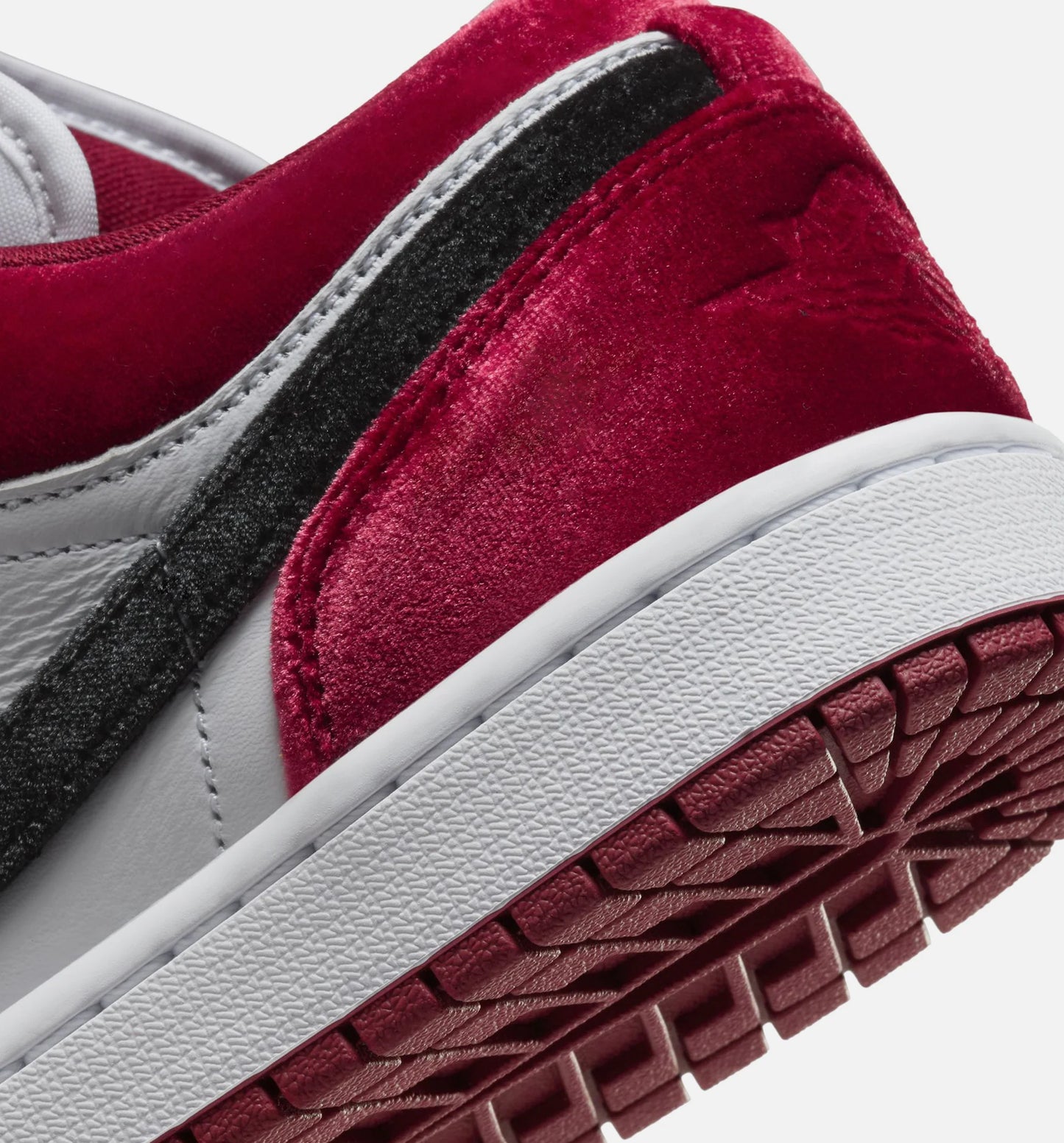 Air Jordan 1 Low SE Velvet Womens Lifestyle Shoe Black Gym Red White