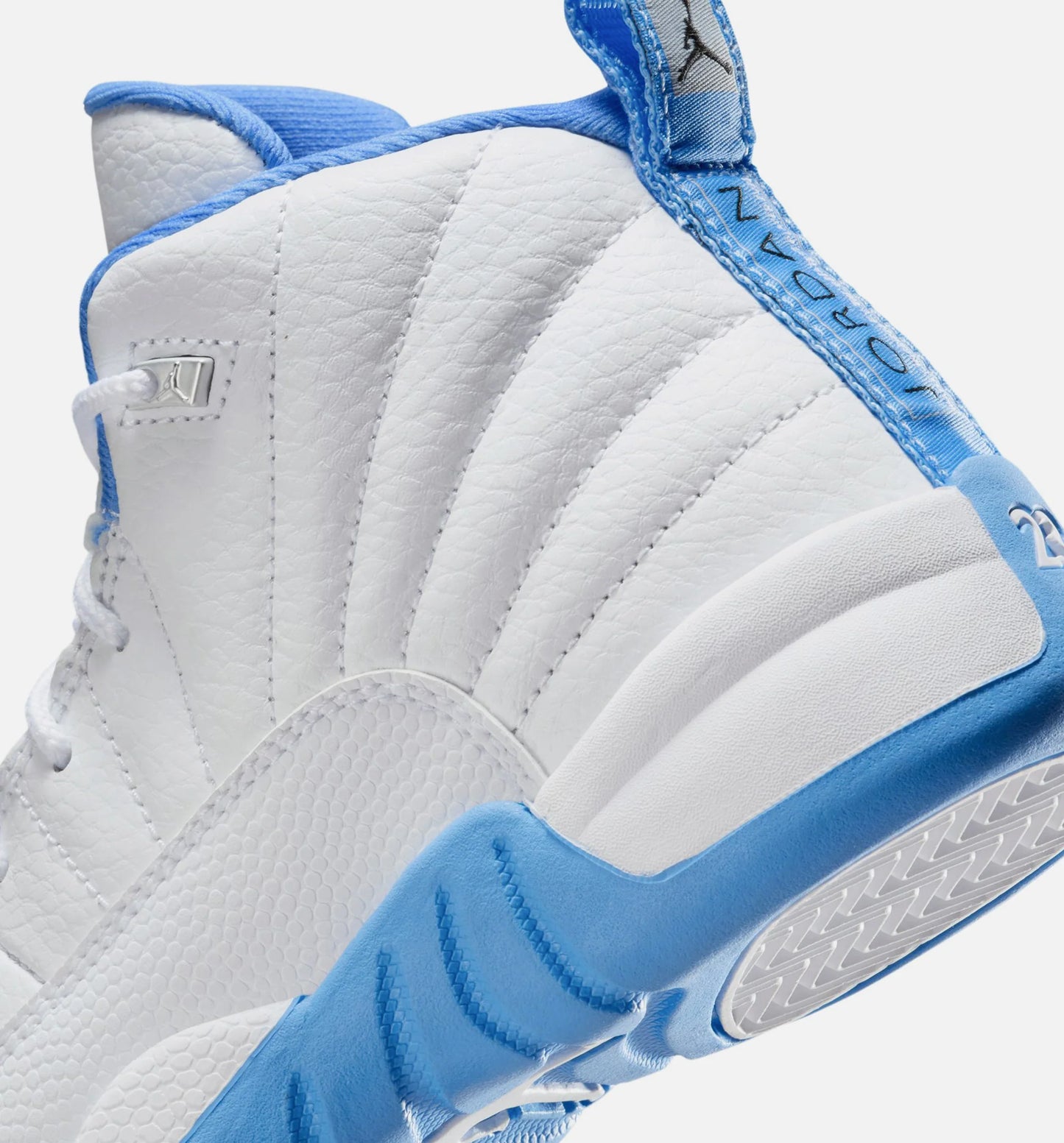 Air Jordan 12 Retro White and University Blue Preschool Lifestyle Shoe White University Blue Metallic Silver Free Shipping