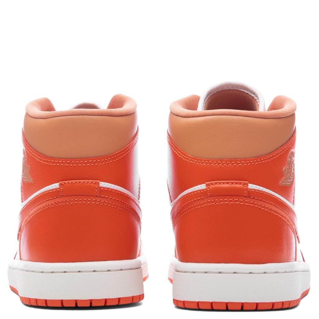 Womens Air Jordan 1 Mid Summit White Cosmic Clay Amber Brown