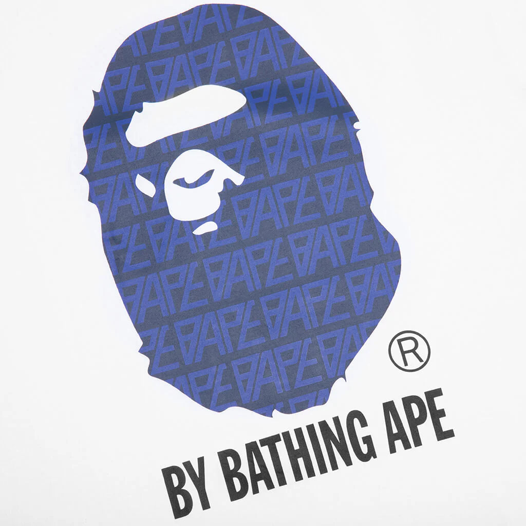 Bape Logo Monogram By Bathing Ape Tee White Navy