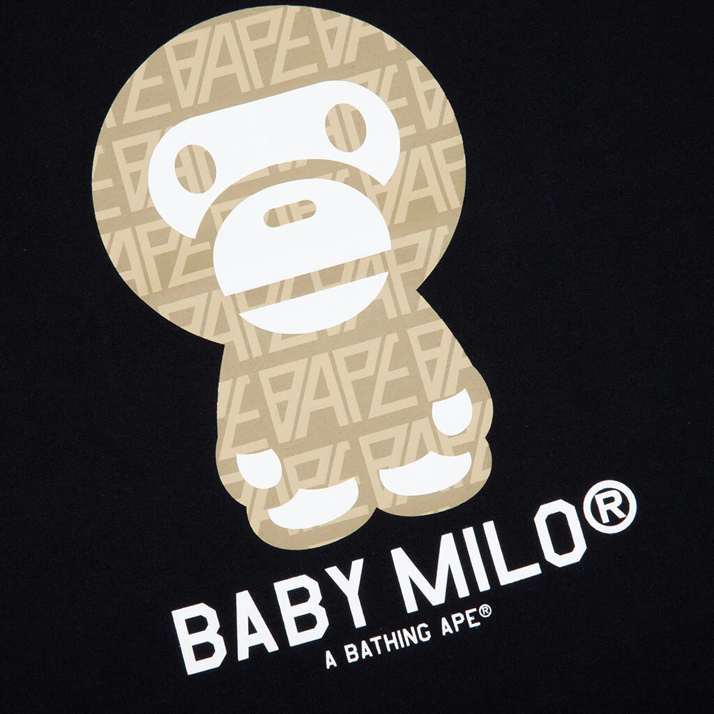 Bape Logo Monogram Baby Milo Tee Black Beige