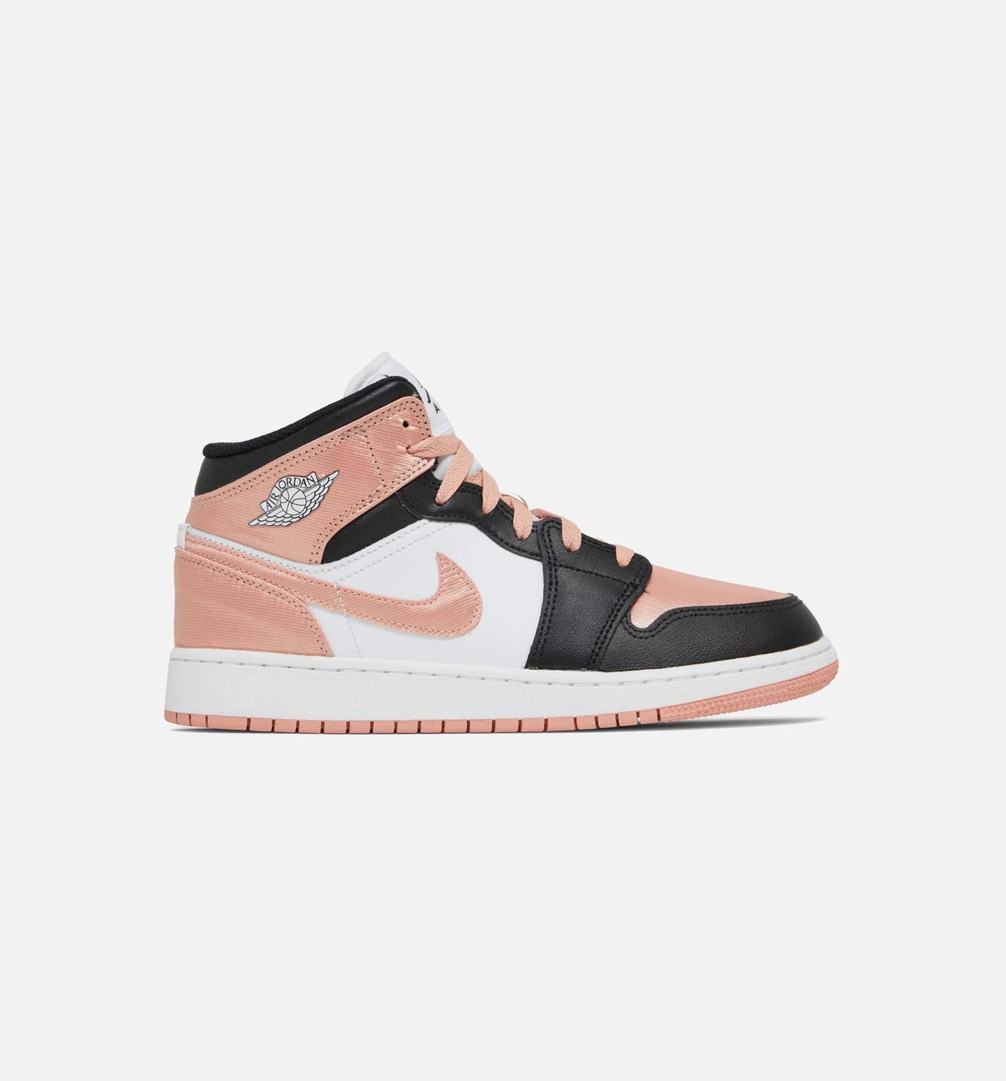 Air Jordan 1 Mid Grade School Lifestyle Shoe Pink Black