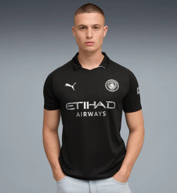 PUMA Mens Manchester City Away Soccer Jersey 25 Black