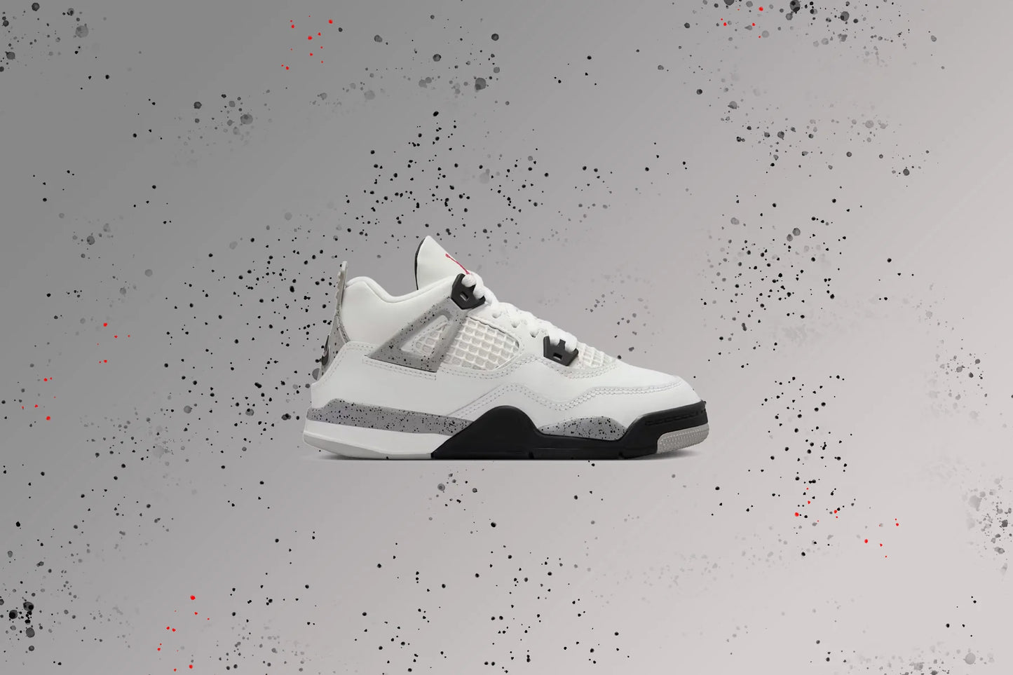 Air Jordan 4 Retro OG White Cement PS Summit White Fire Red Cement Grey Black