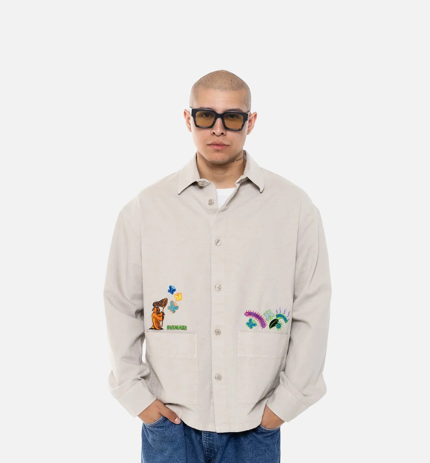 Bugs Button Up Mens Long Sleeve Shirt Sand