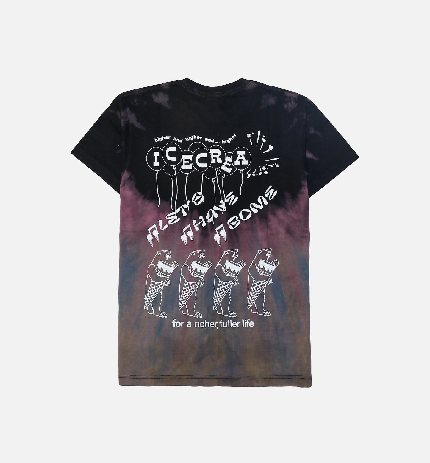 Higher Short Sleeve Knit Tie Dye Mens T Shirt Black Multi