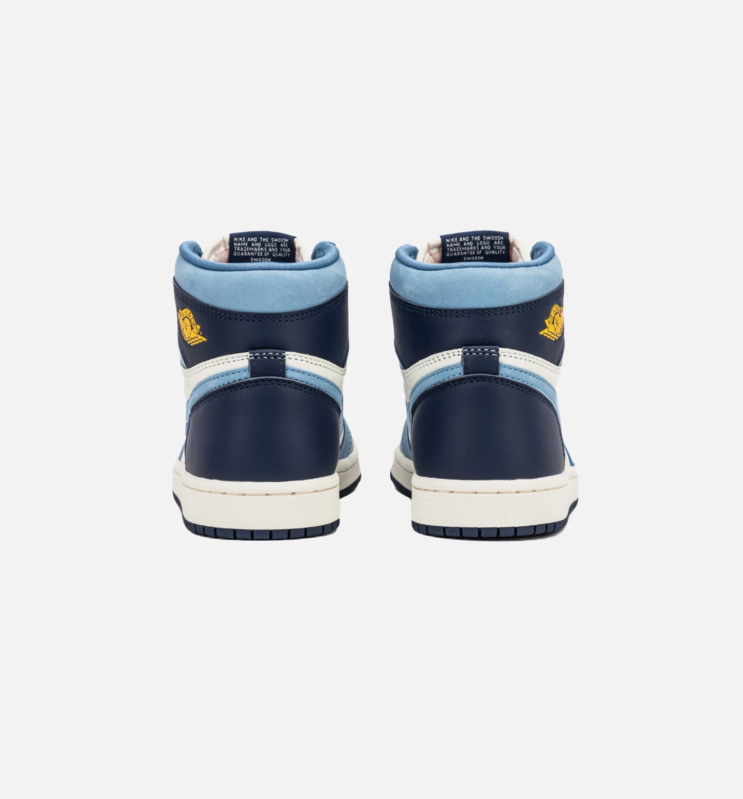 Air Jordan 1 Retro High OG White and Gold Womens Lifestyle Shoe Blue Gold