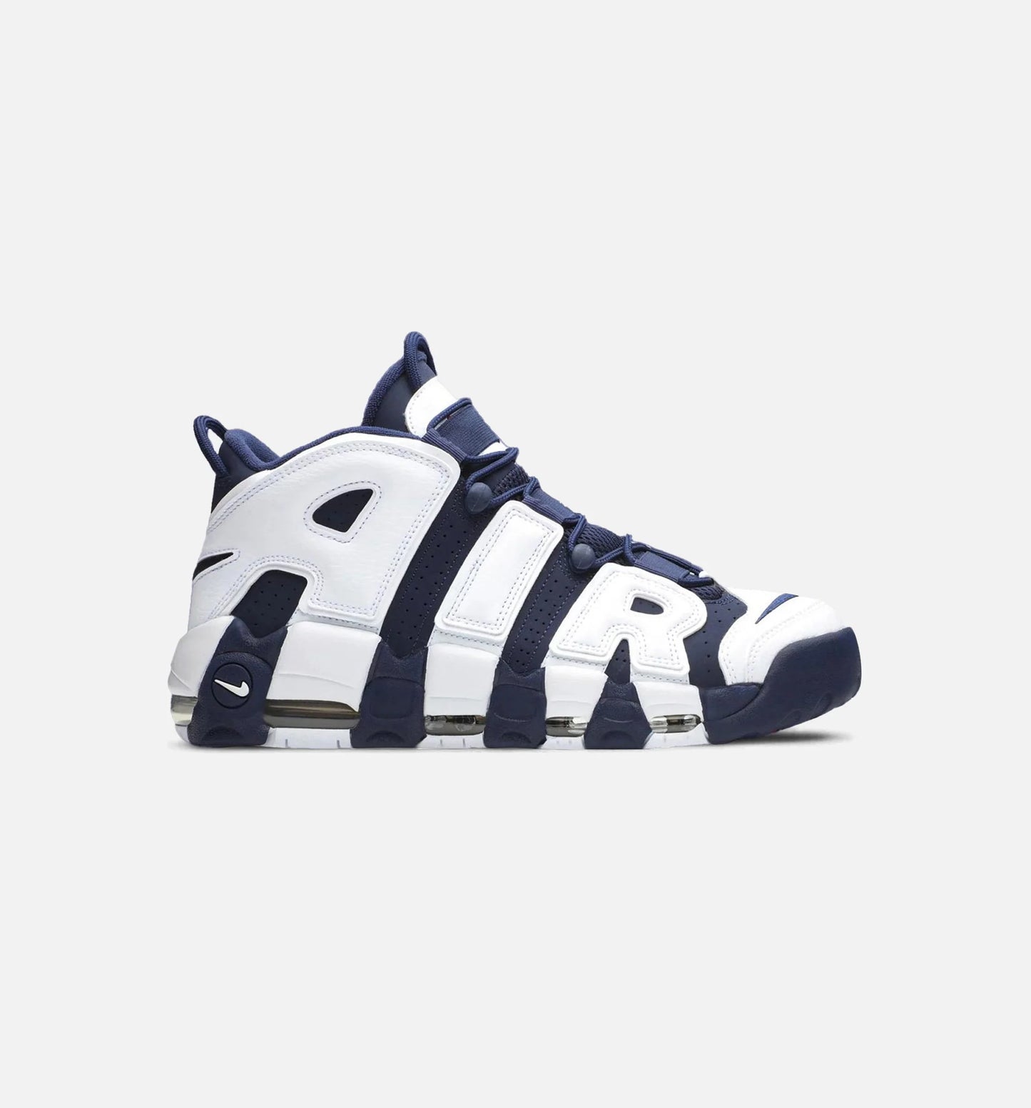 Air More Uptempo 96 Mens Lifestyle Shoe White Midnight Navy Metallic Gold
