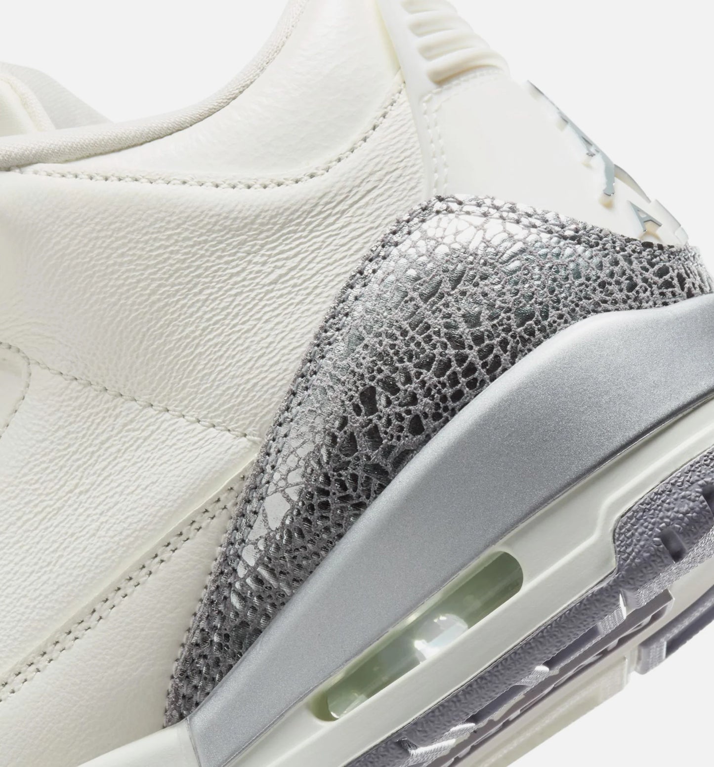 Air Jordan 3 Sail Cement Womens Lifestyle Shoe Sail Cement Grey Metallic Silver