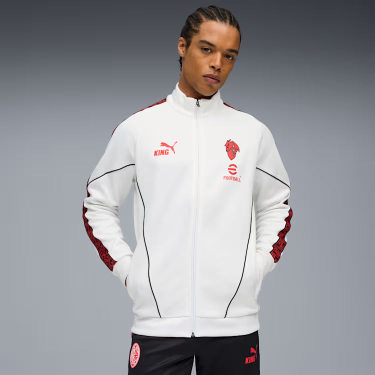 PUMA AC Milan King Anthem Mens Soccer Jacket White Red