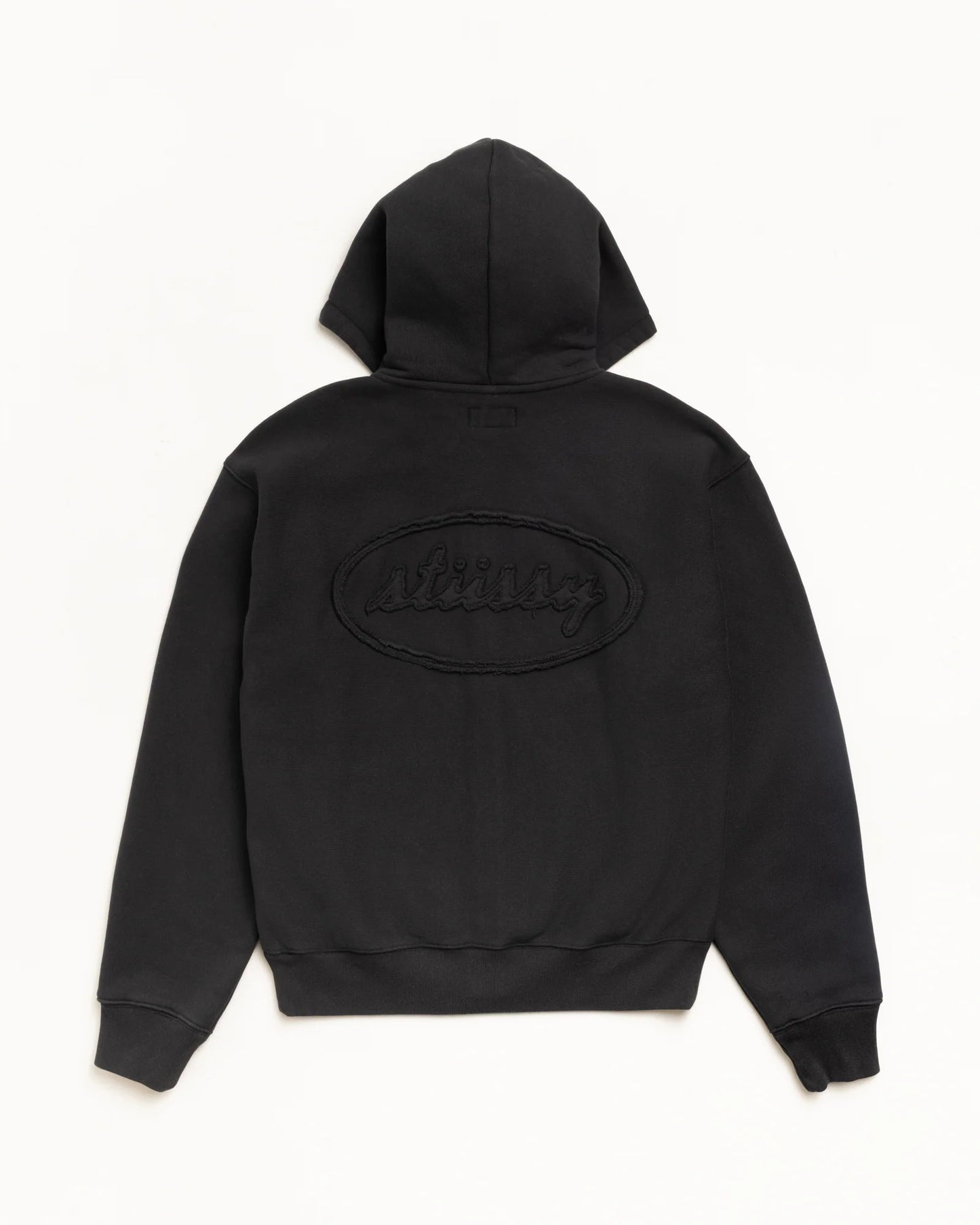 CURSIVE APPLIQUE ZIP HOODIE