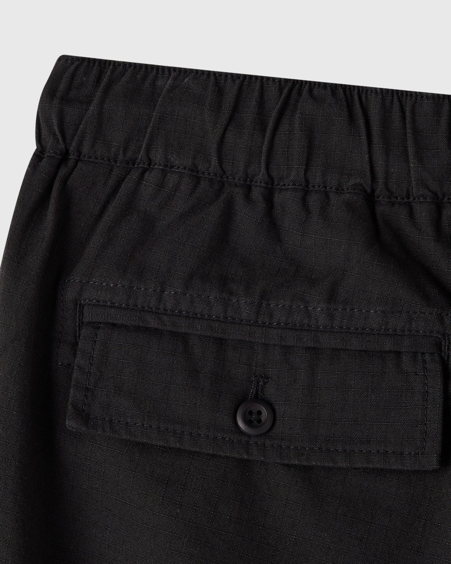 Linen Ripstop Cargo Short Black