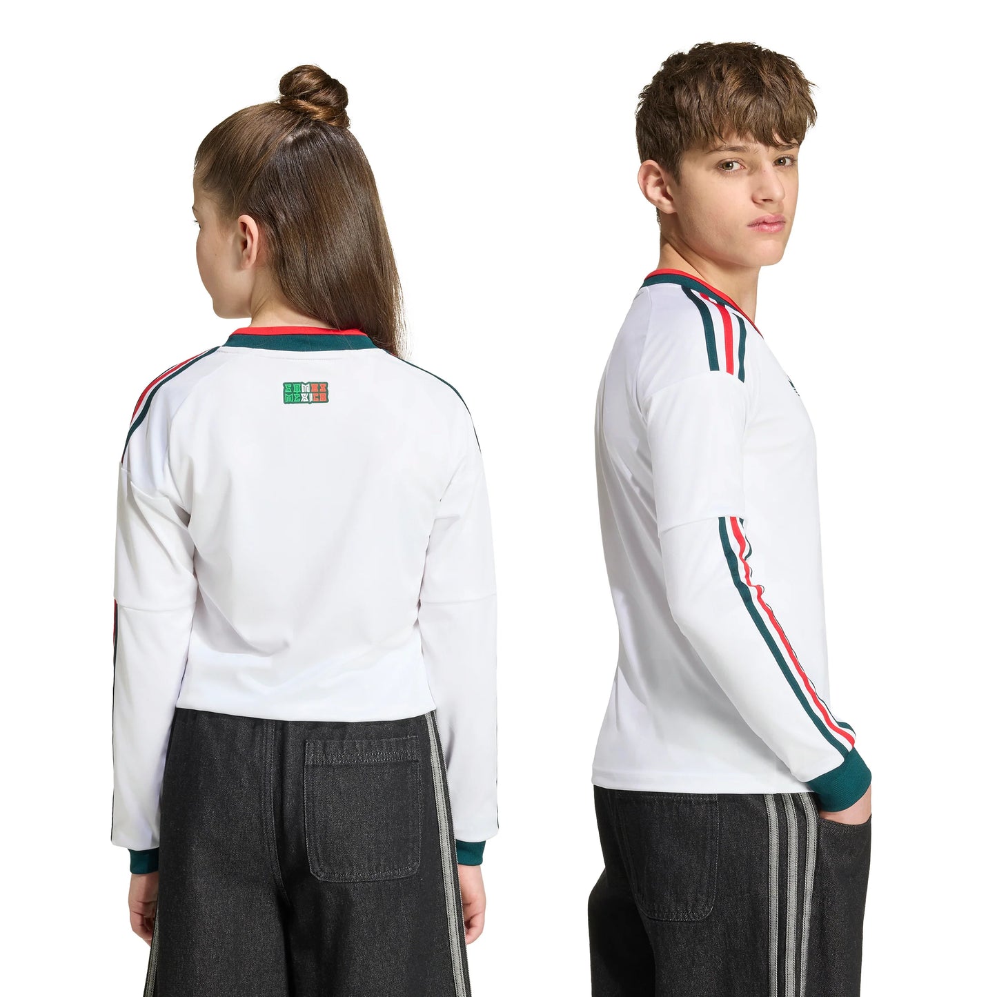 adidas Mexico Away Long Sleeve Youth Soccer Jersey 2026 White