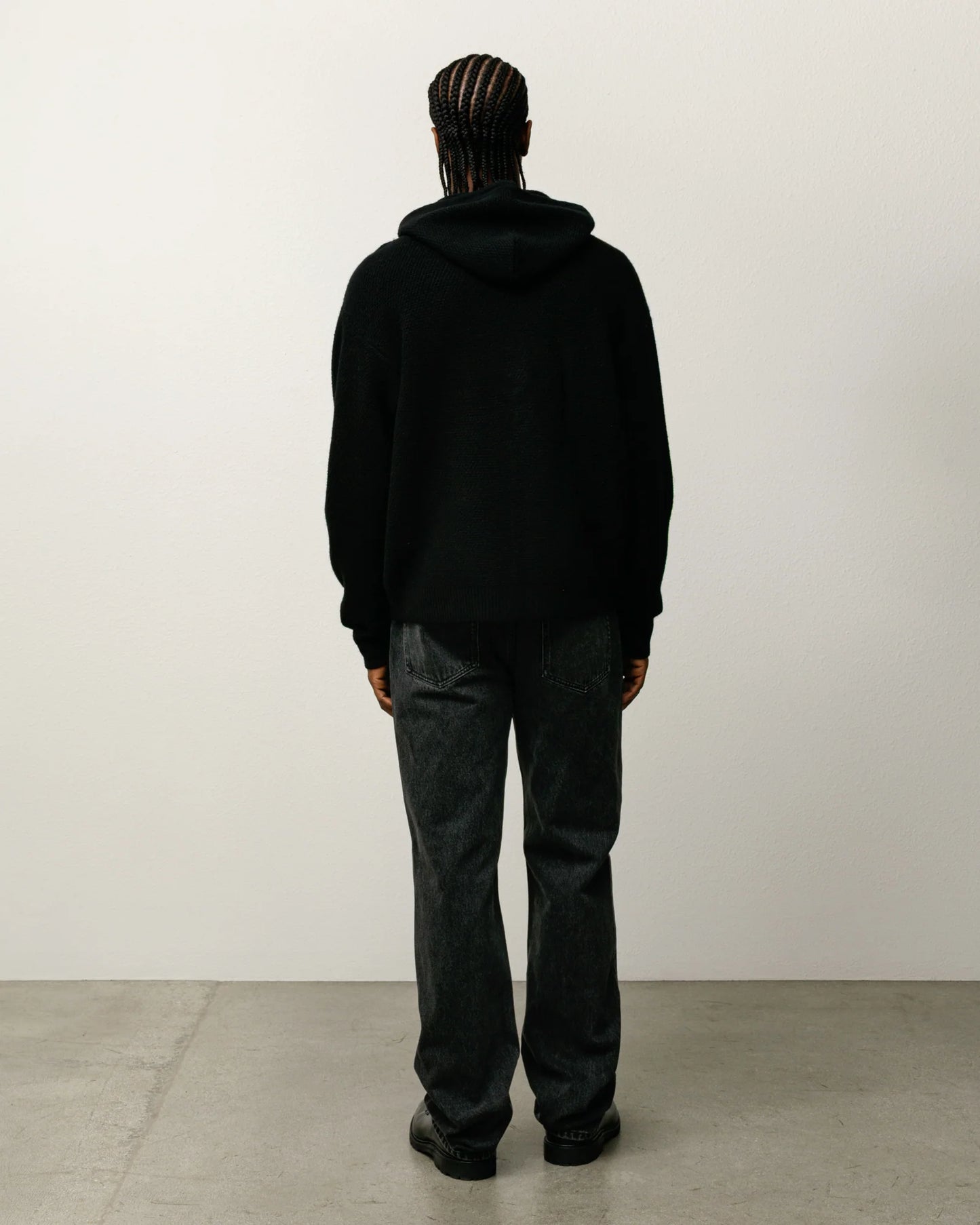 TEXTURED ZIP HOODED SWEATER