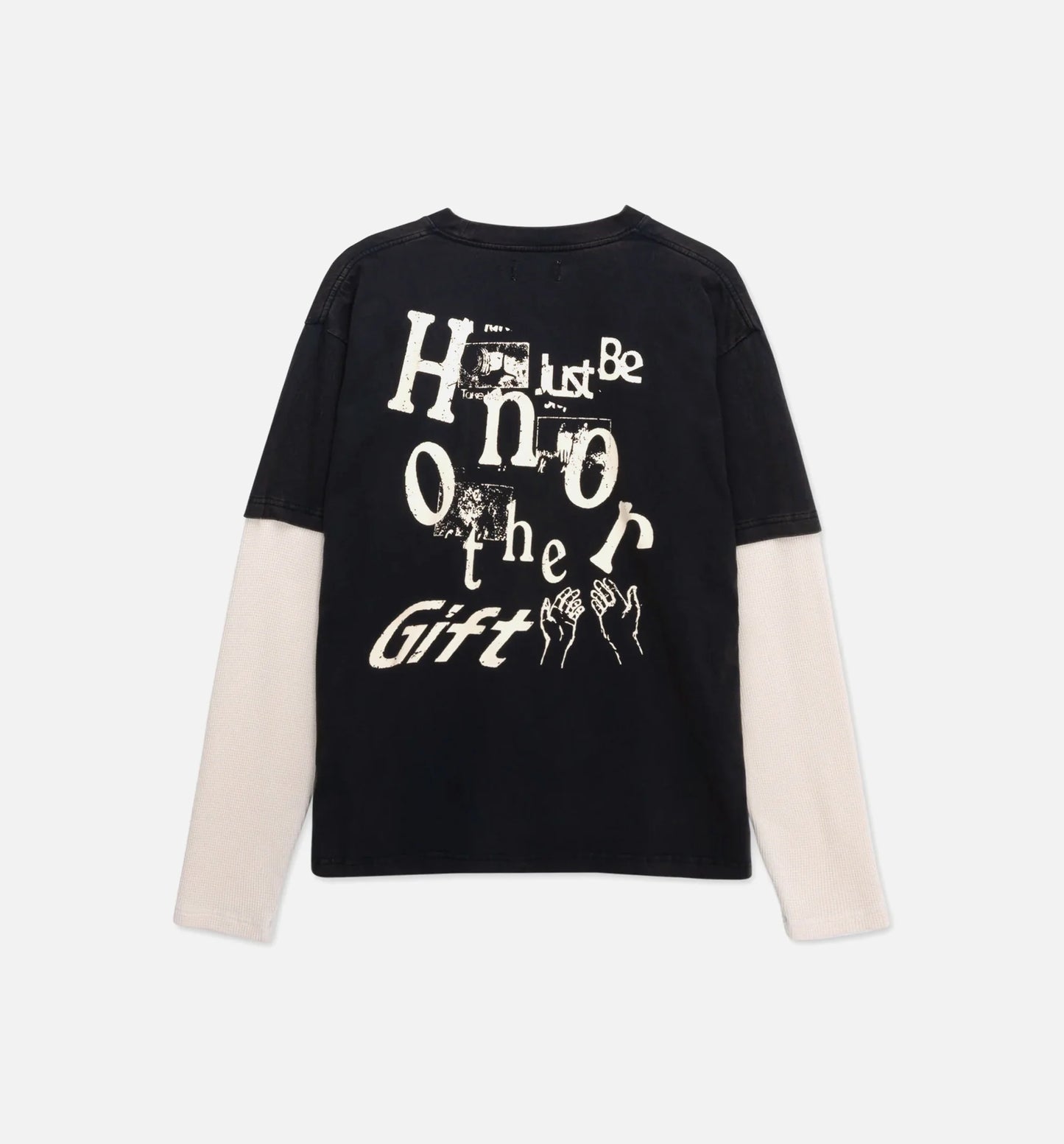 Just Be Mens Long Sleeve Shirt Black White