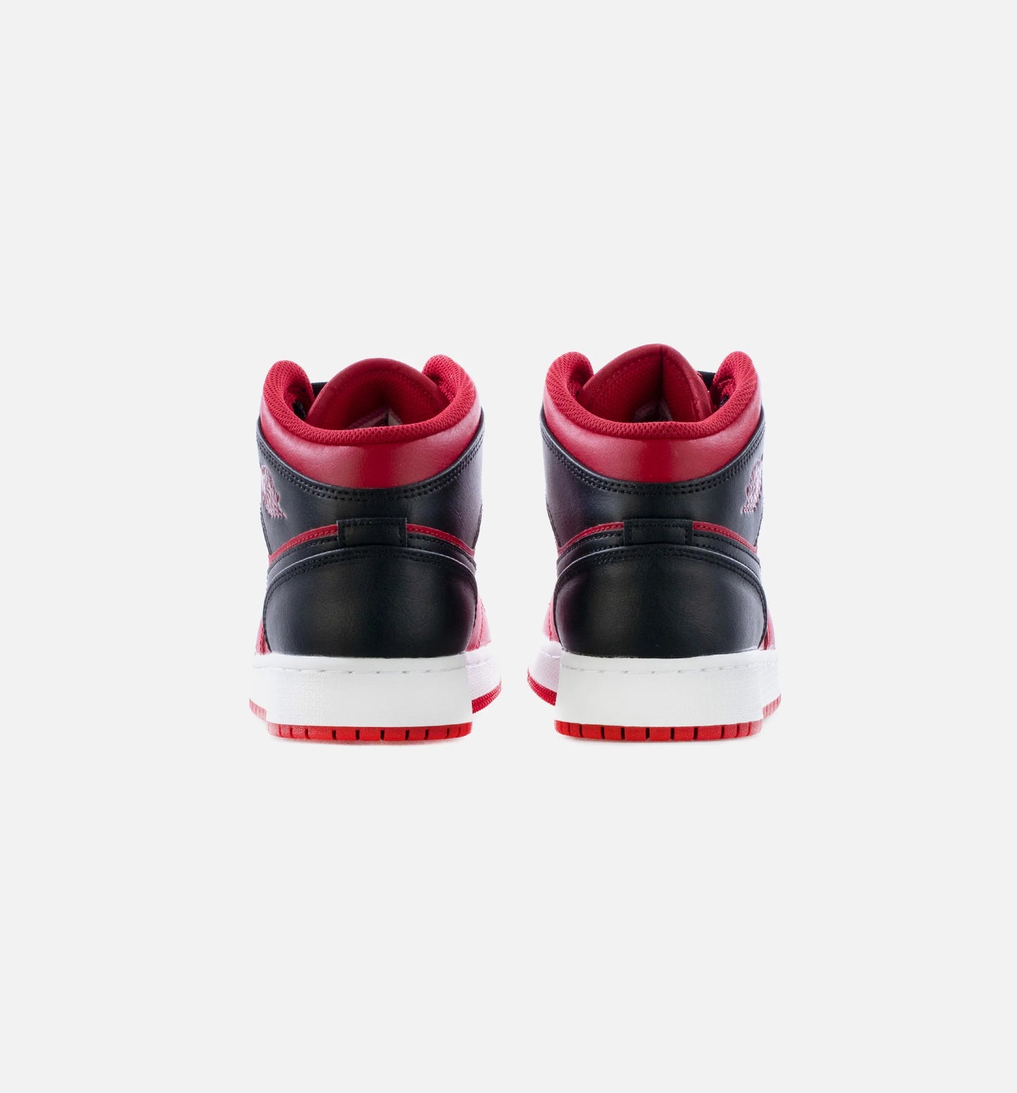 Air Jordan 1 Mid Reverse Bred Grade School Lifestyle Shoe Black Red