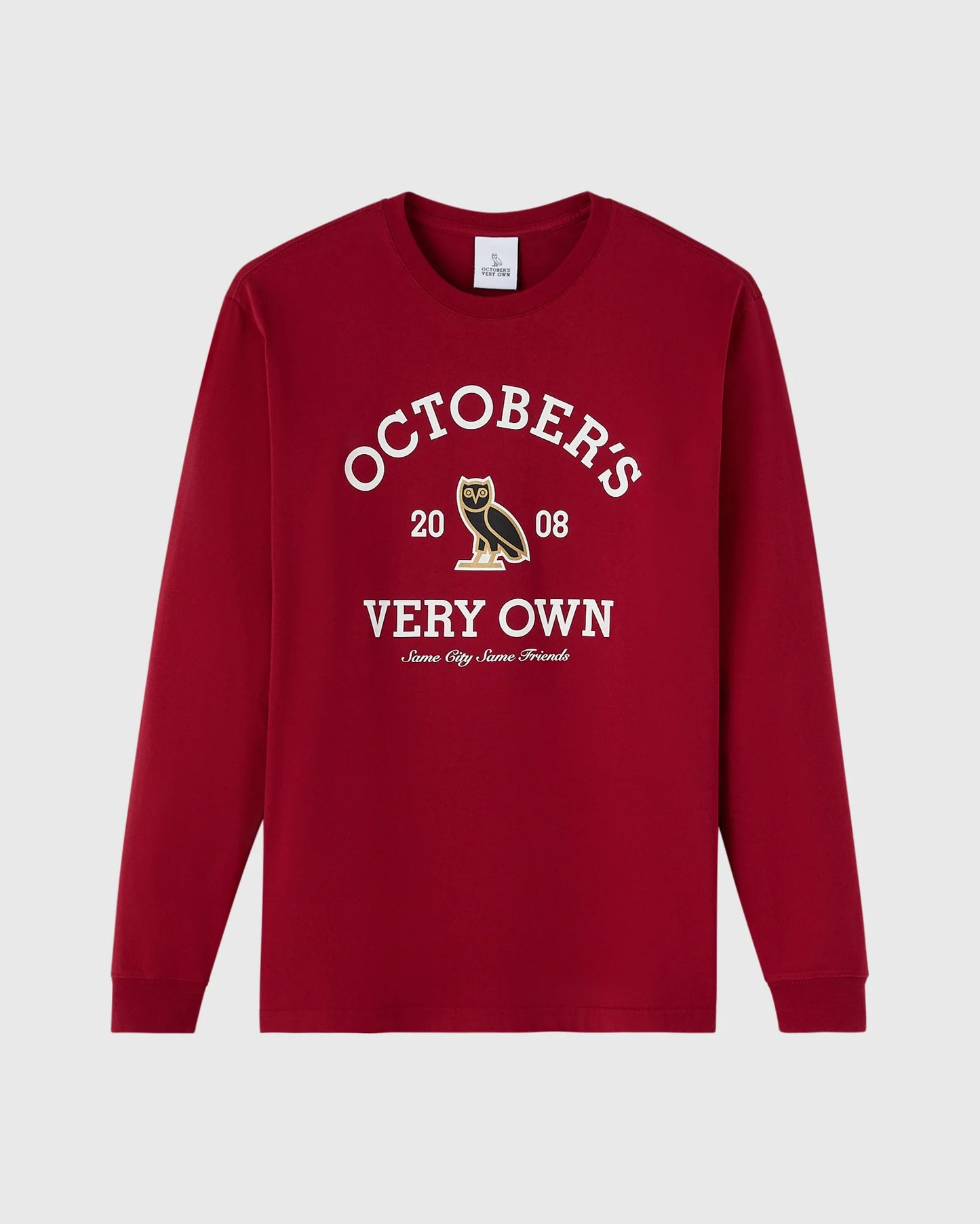 Collegiate Long Sleeve Tee Deep Red