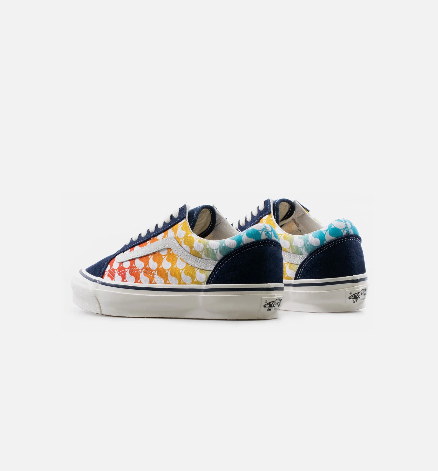 OG Old Skool Free Easy LX Mens Skate Shoe Navy Blue White Orange Yellow Blue