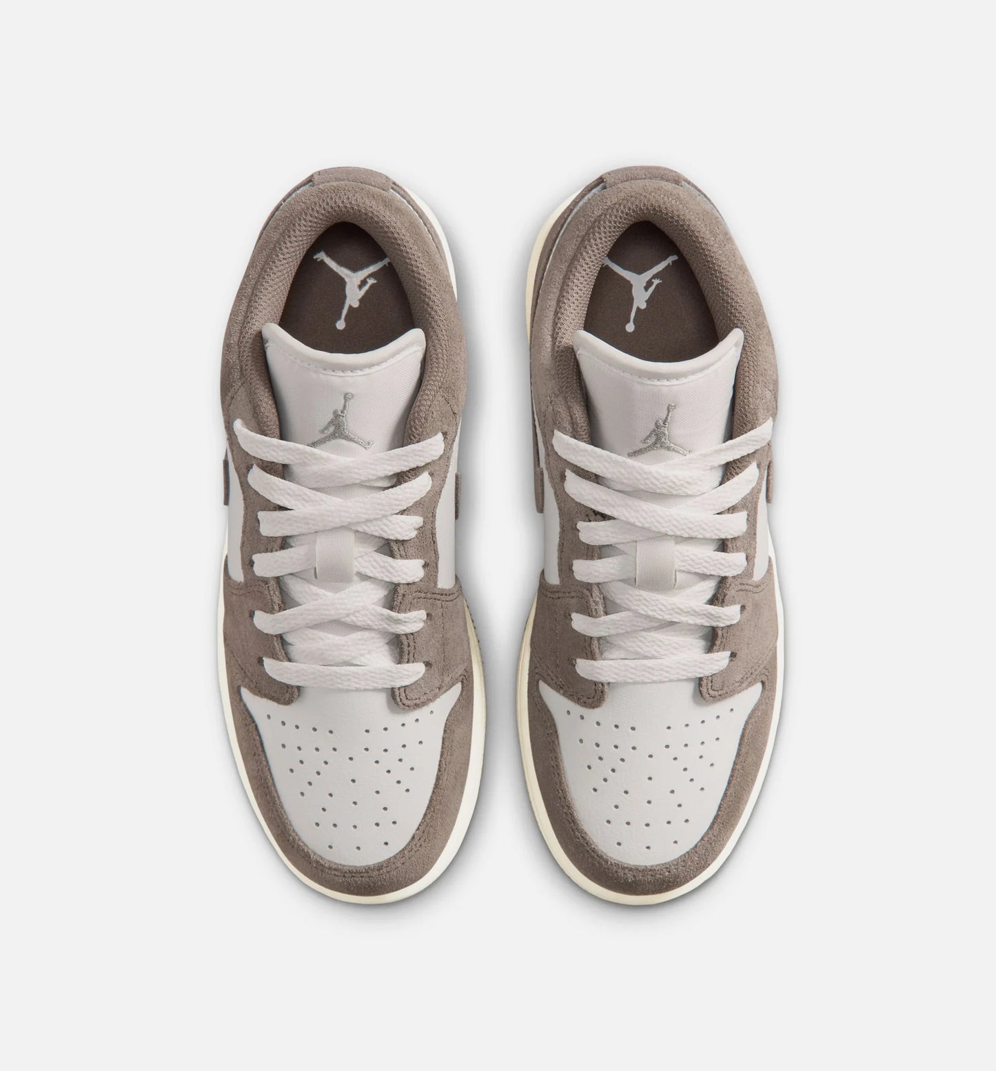 Air Jordan 1 Low Grade School Lifestyle Shoe Olive Grey Enigma Stone Summit White