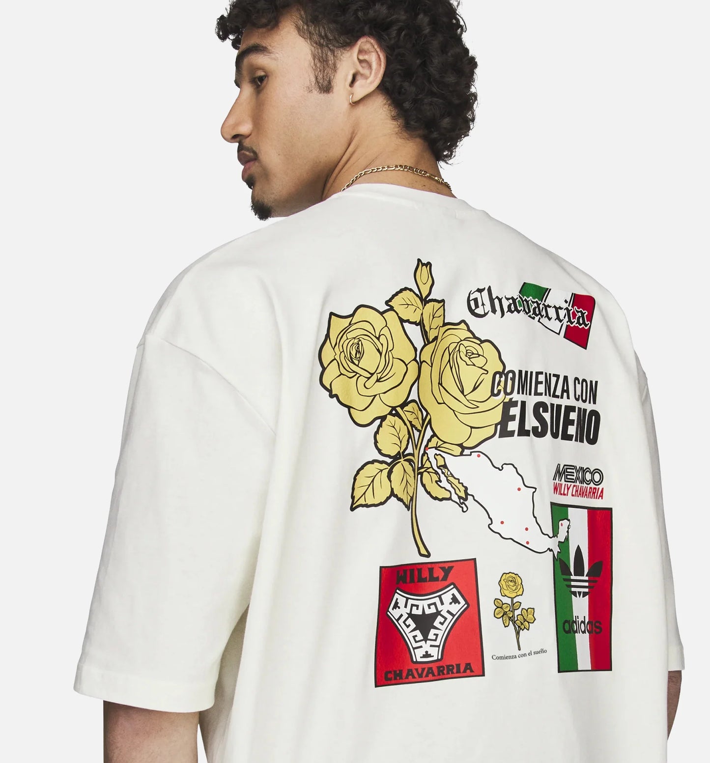 Chavarria Graphic Mens Short Sleeve Shirt Off White