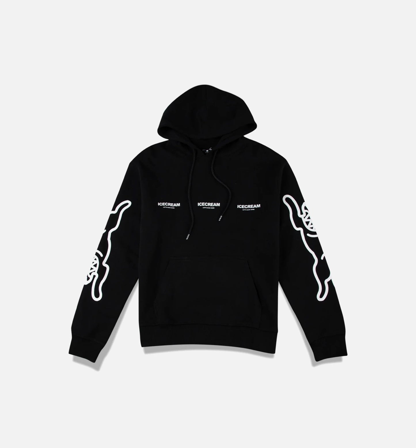 White Mens Hoodie Black