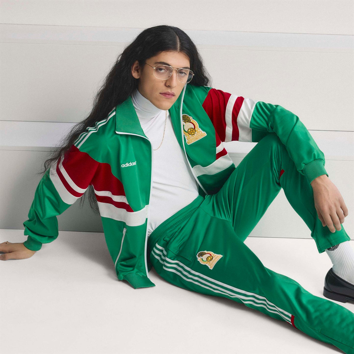 adidas Mexico Track Mens Soccer Tracksuit 1986 Green