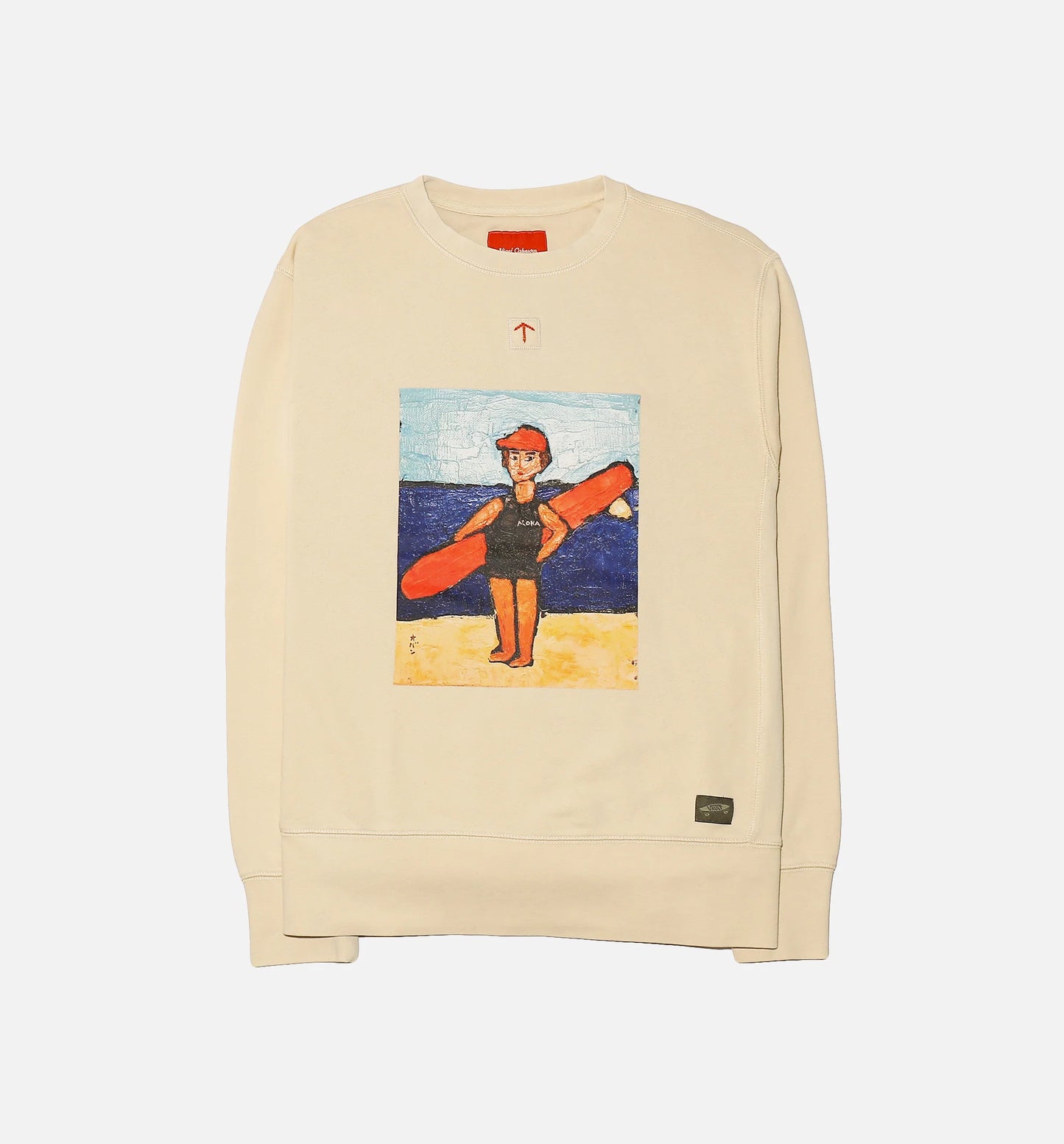 Vault x Nigel Cabourn Surfer Fleece Mens Crew Beige