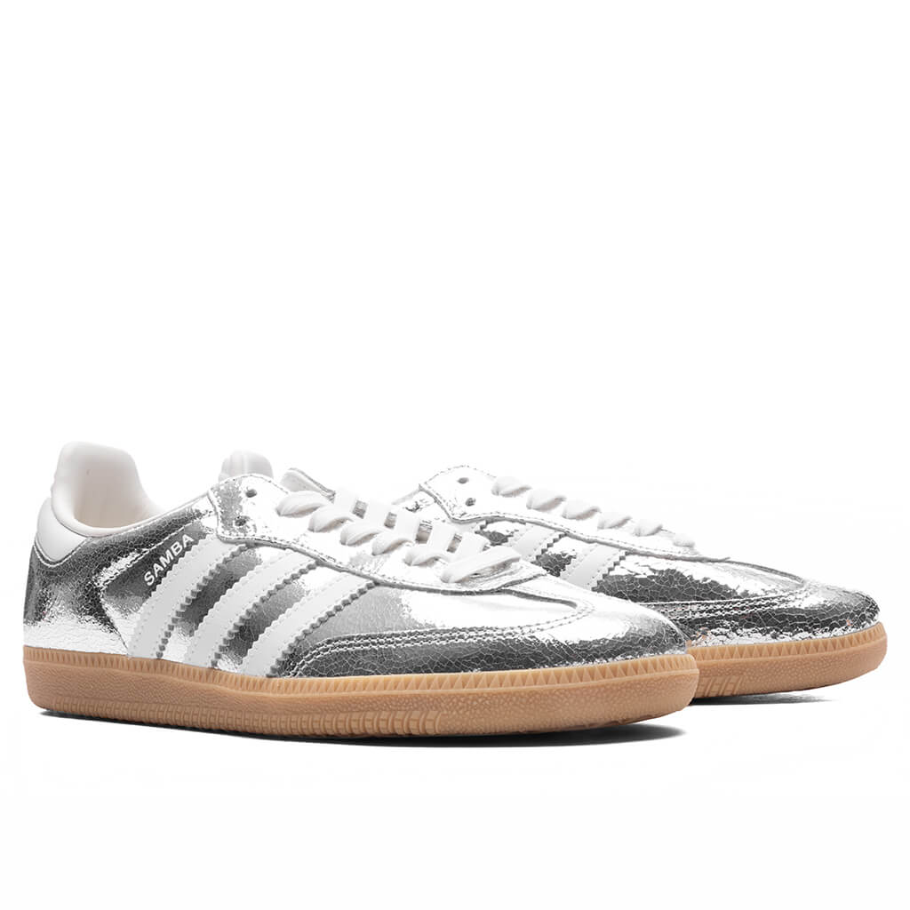 Womens Samba OG Silver Metallic Cloud White Core White