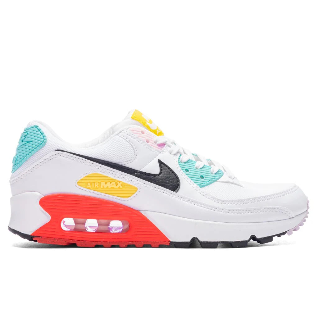 Womens Air Max 90 NN White Black Pink Foam Bright Crimson