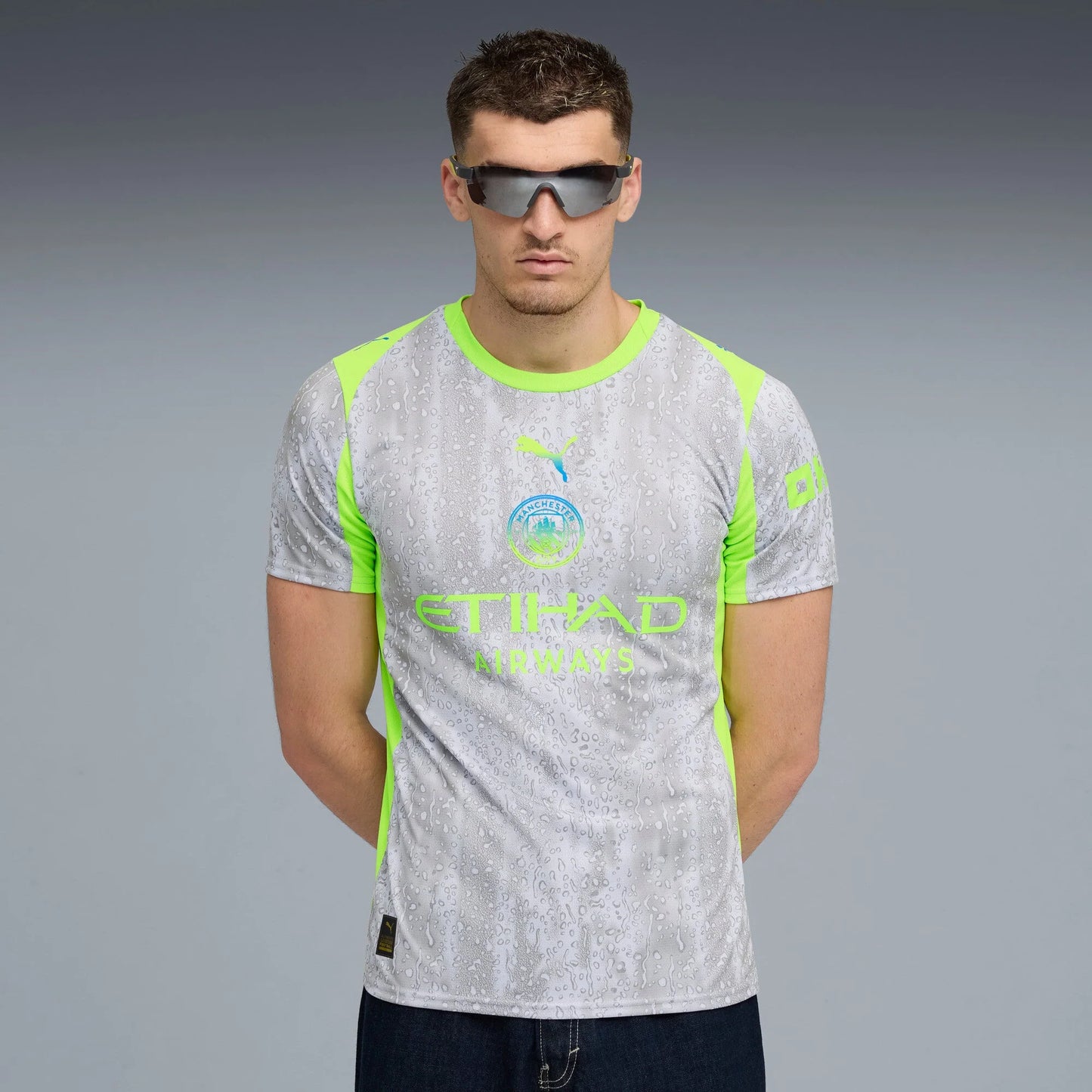 PUMA Mens Manchester City Third Soccer Jersey 25 Green
