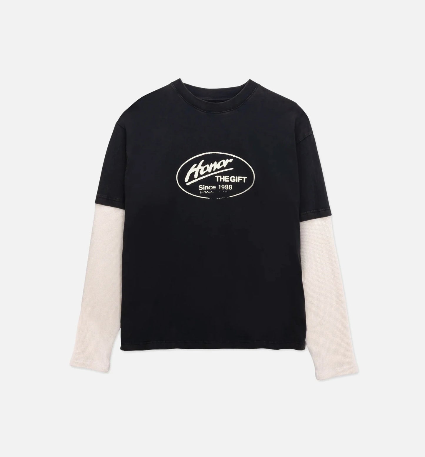 Just Be Mens Long Sleeve Shirt Black White
