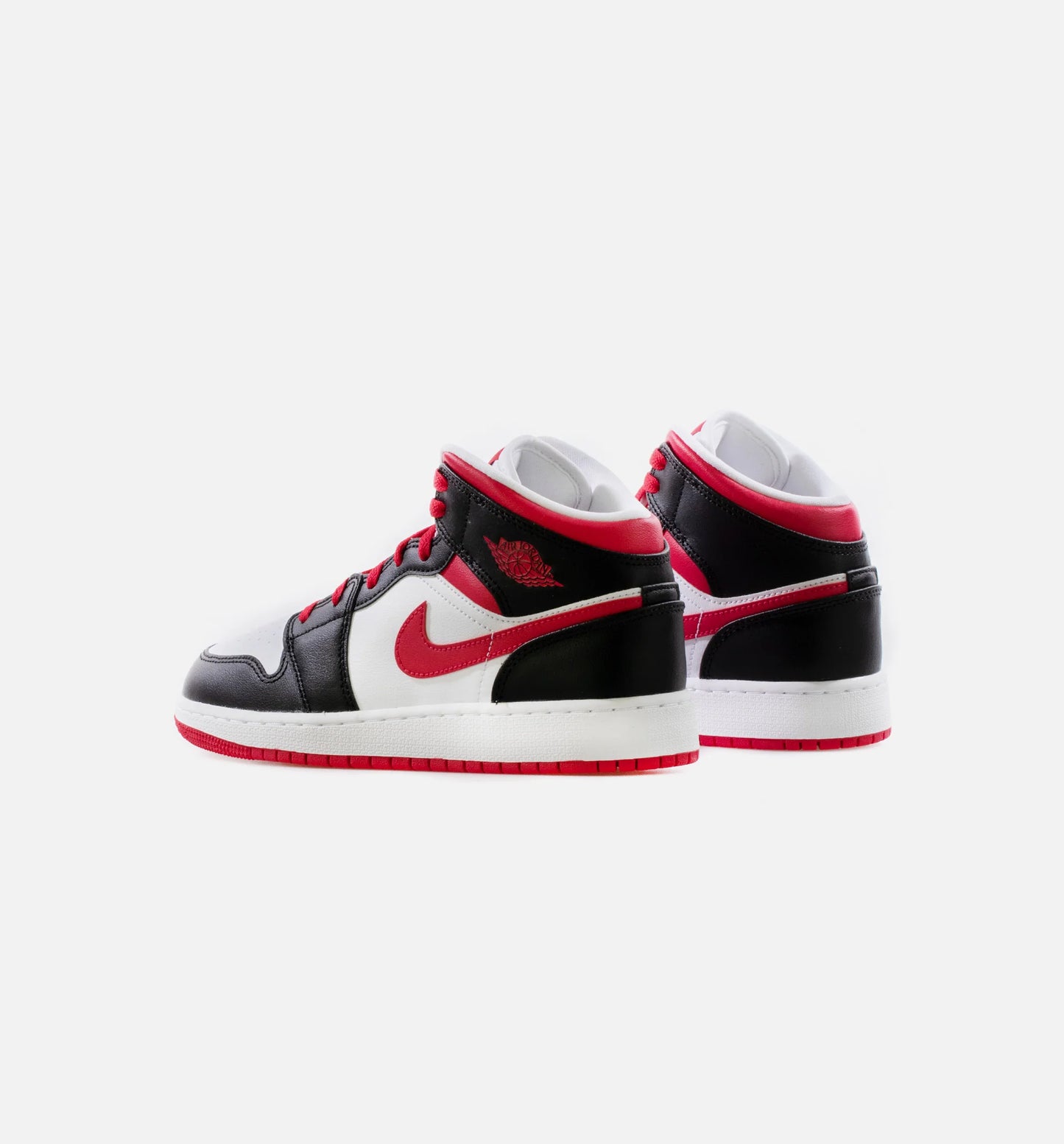 Air Jordan 1 Mid Very Berry Grade School Lifestyle Shoe Black White Berry