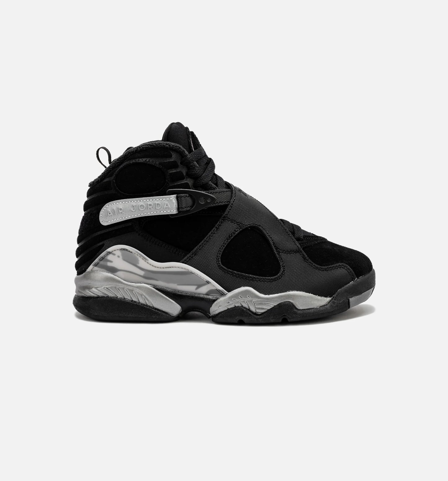 Air Jordan 8 Retro Winterized Gunsmoke Grade School Lifestyle Shoe Black Silver
