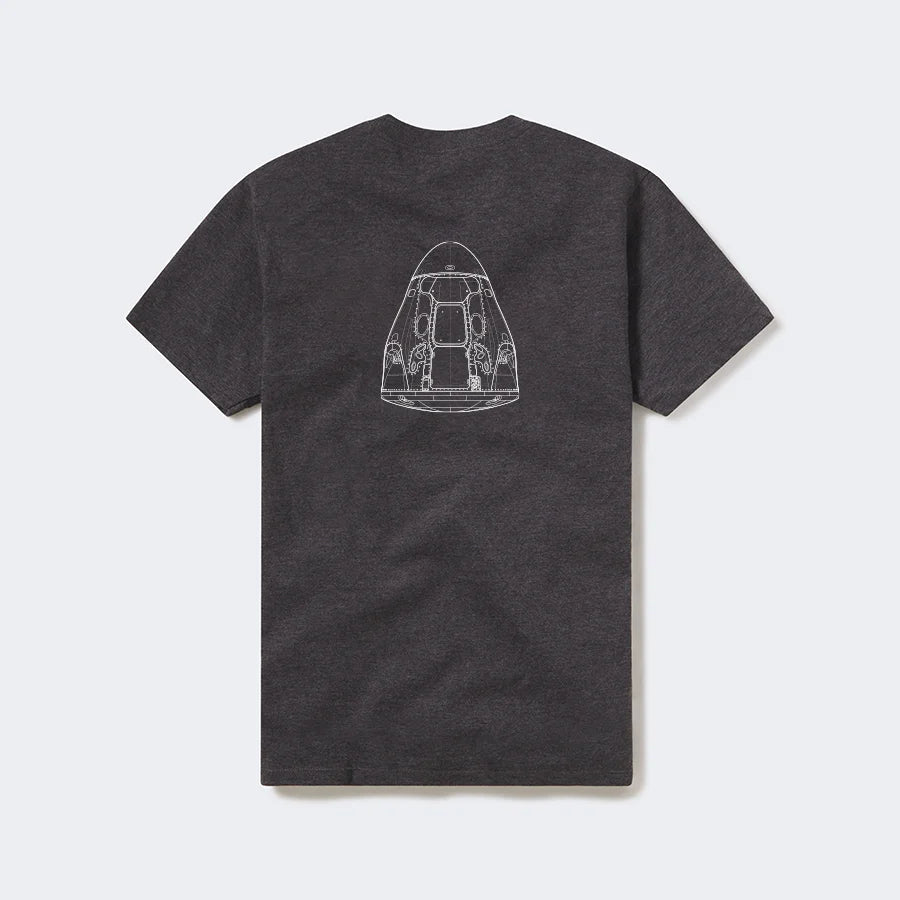 Mens Crew Dragon Schematic T Shirt