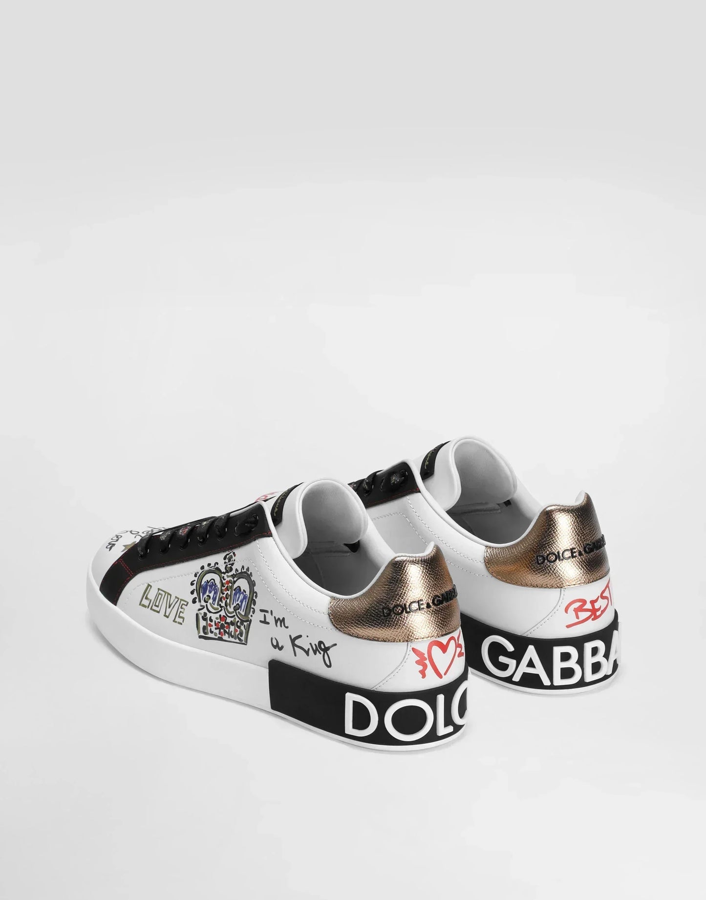 DG Portofino Sneakers In Printed Nappa Calfskin With Patch