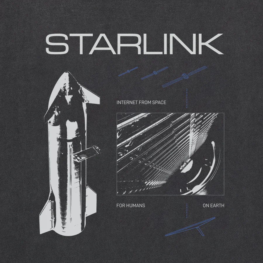 UNISEX SPACEX STARLINK VINTAGE T SHIRT