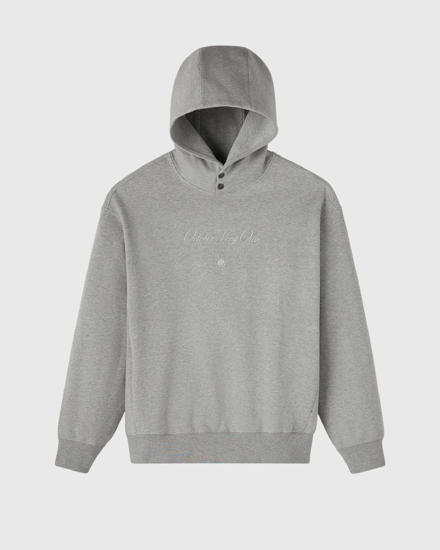 Double Knit Script Hoodie Heather Grey