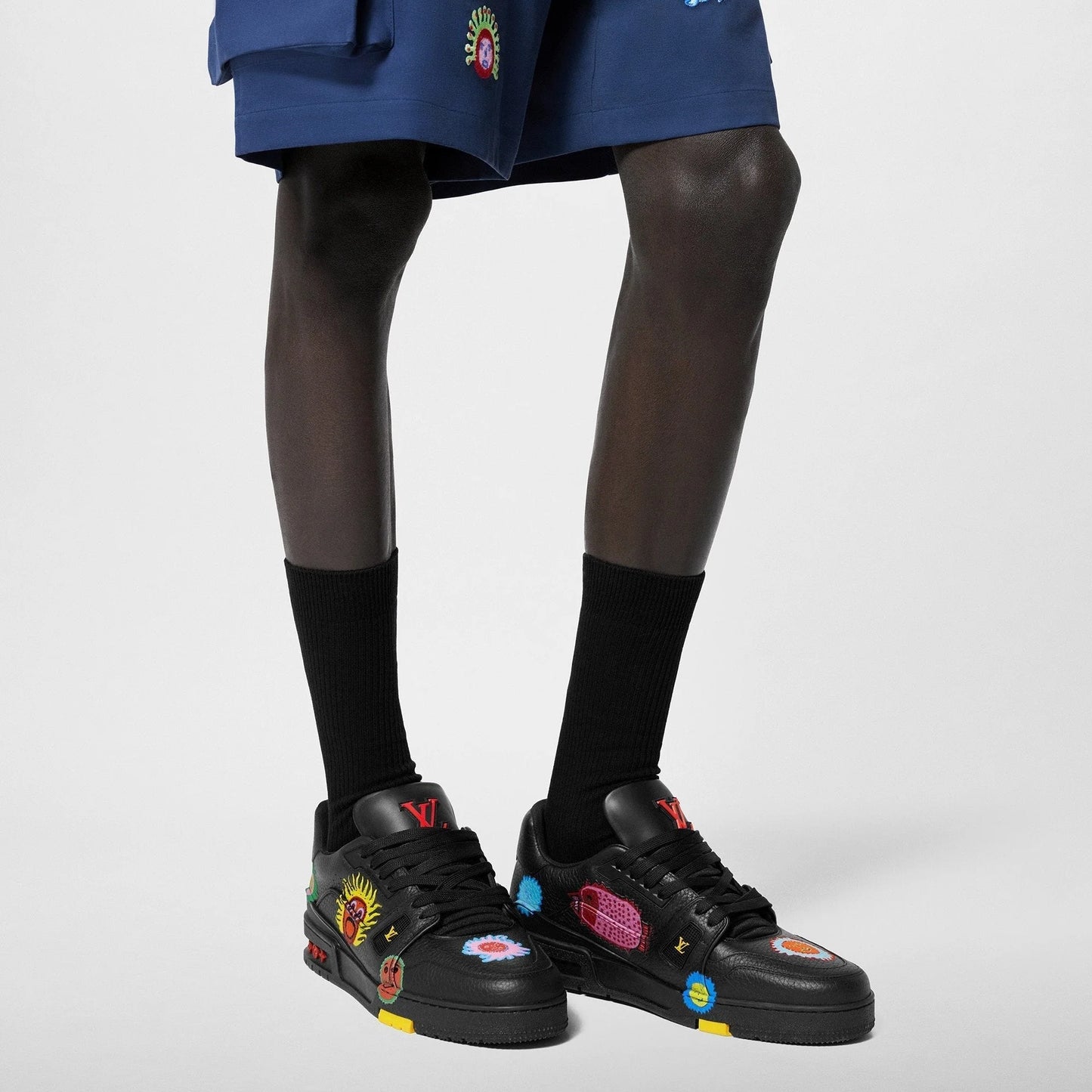 Louis Vuitton LV Trainer Sneaker x Yayoi Kusama Black Print