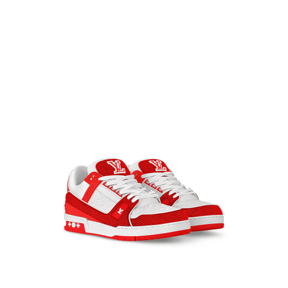Louis Vuitton LV Trainer Sneaker Red Crystals