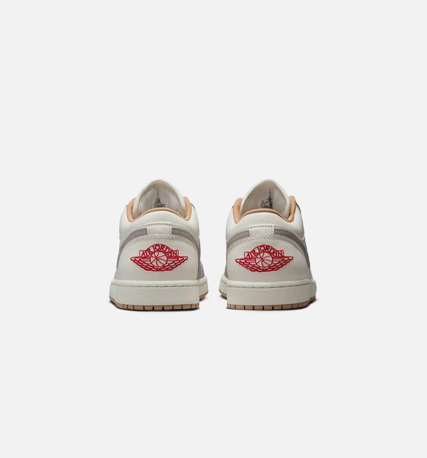 Air Jordan 1 Low Mens Lifestyle Shoe Sail Fire Red College Grey Hemp