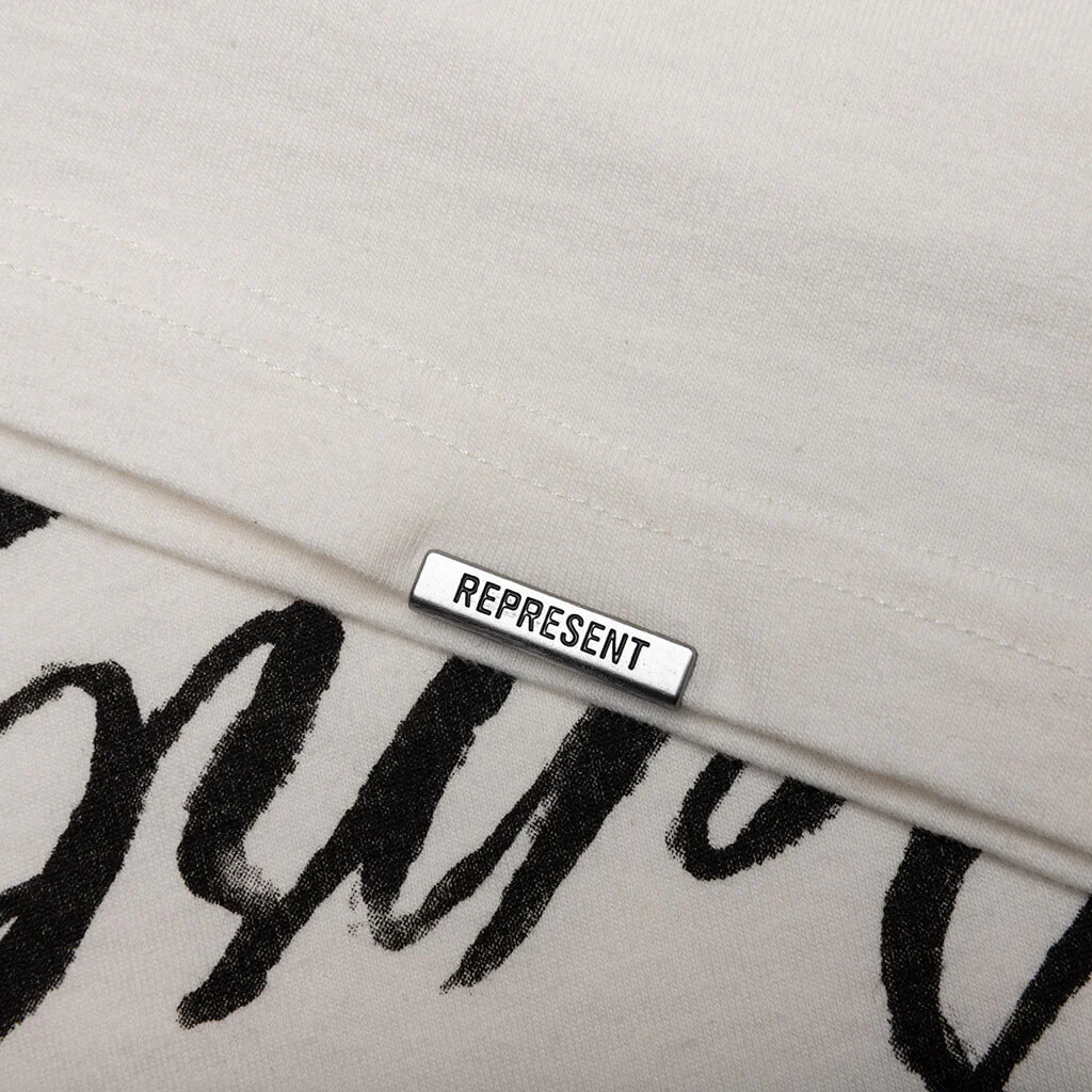 Grand Vintage Hand Drawn T Shirt Aged White