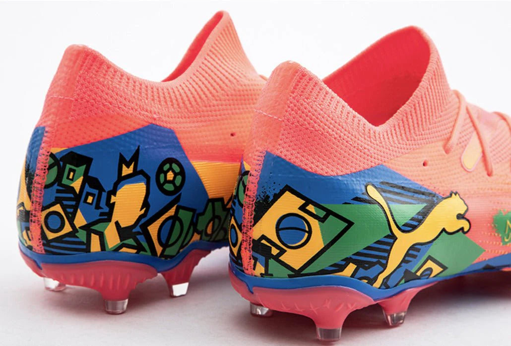 PUMA Future 7 Match Neymar JR FG AG Multi Ground Soccer Cleats Sunset Glow Black