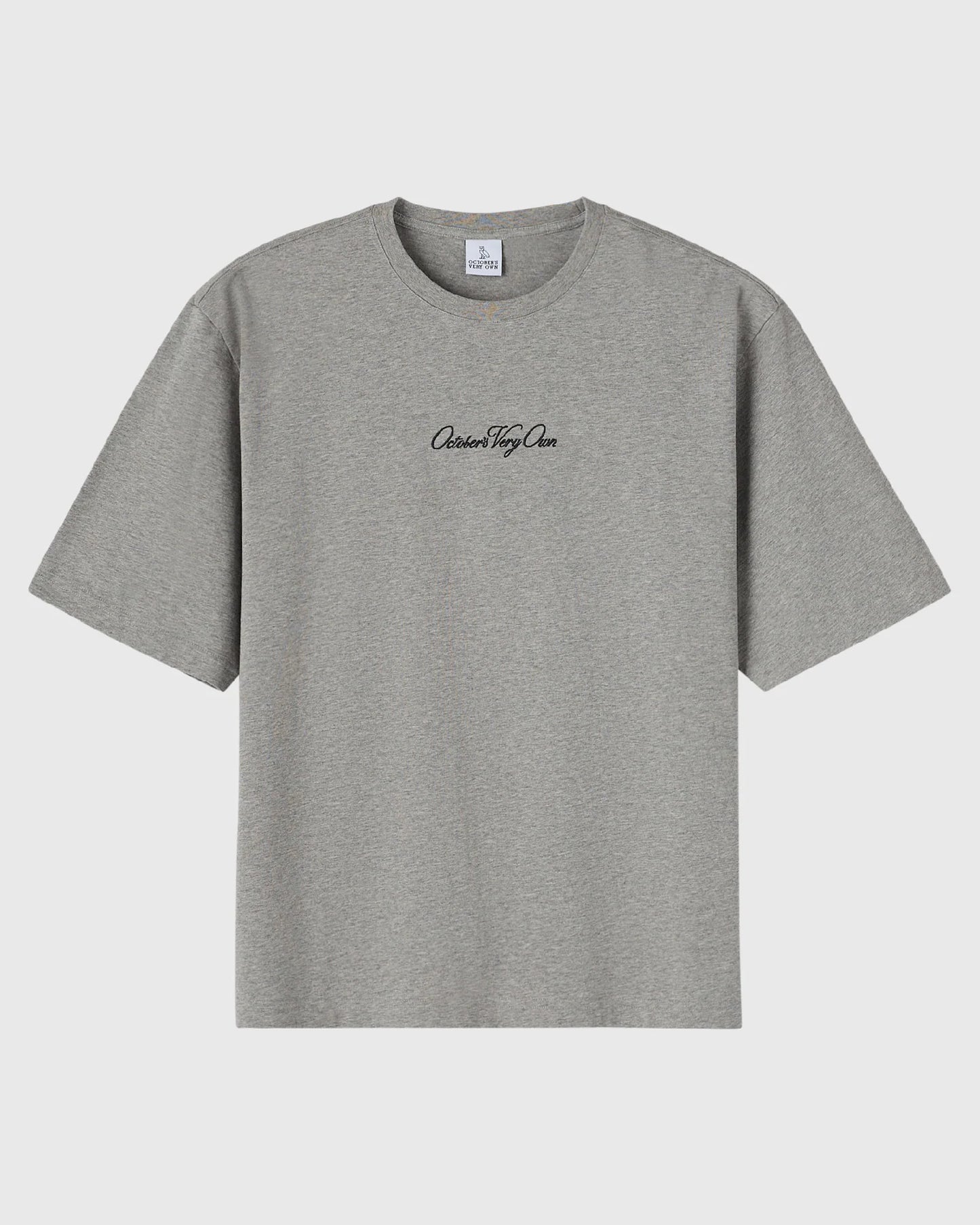 Luxe Jersey Script Tee Heather Grey