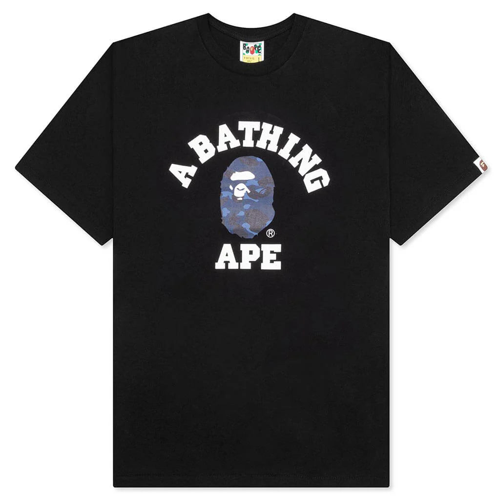 Color Camo College Tee Black Navy