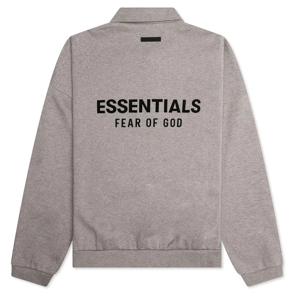 Fleece Polo Heather Gray