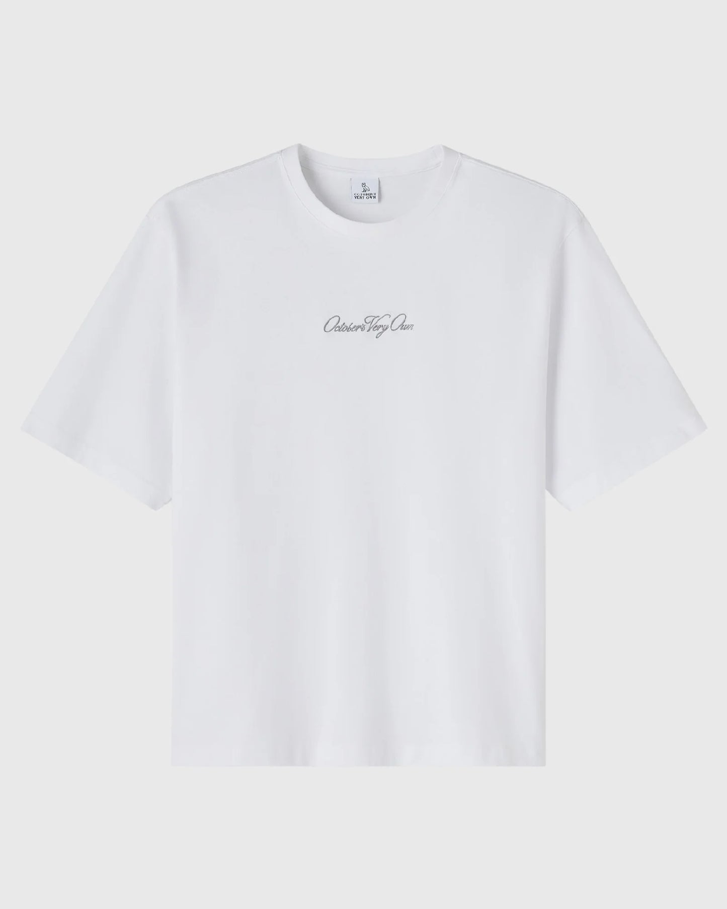 Luxe Jersey Script Tee White