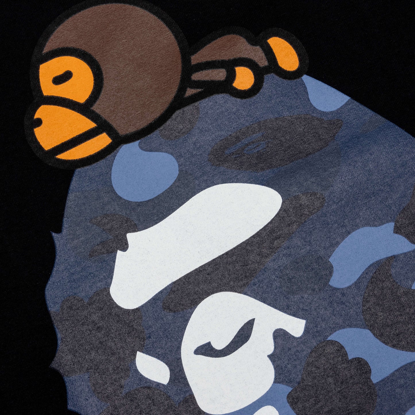 Color Camo Milo on Big Ape Tee Black Navy